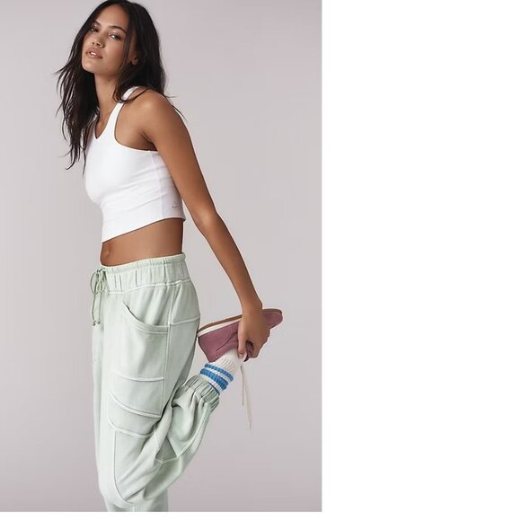Anthropologie Daily Practice Slouchy Jogger Pants XXS new nwt mint green color - Picture 3 of 6